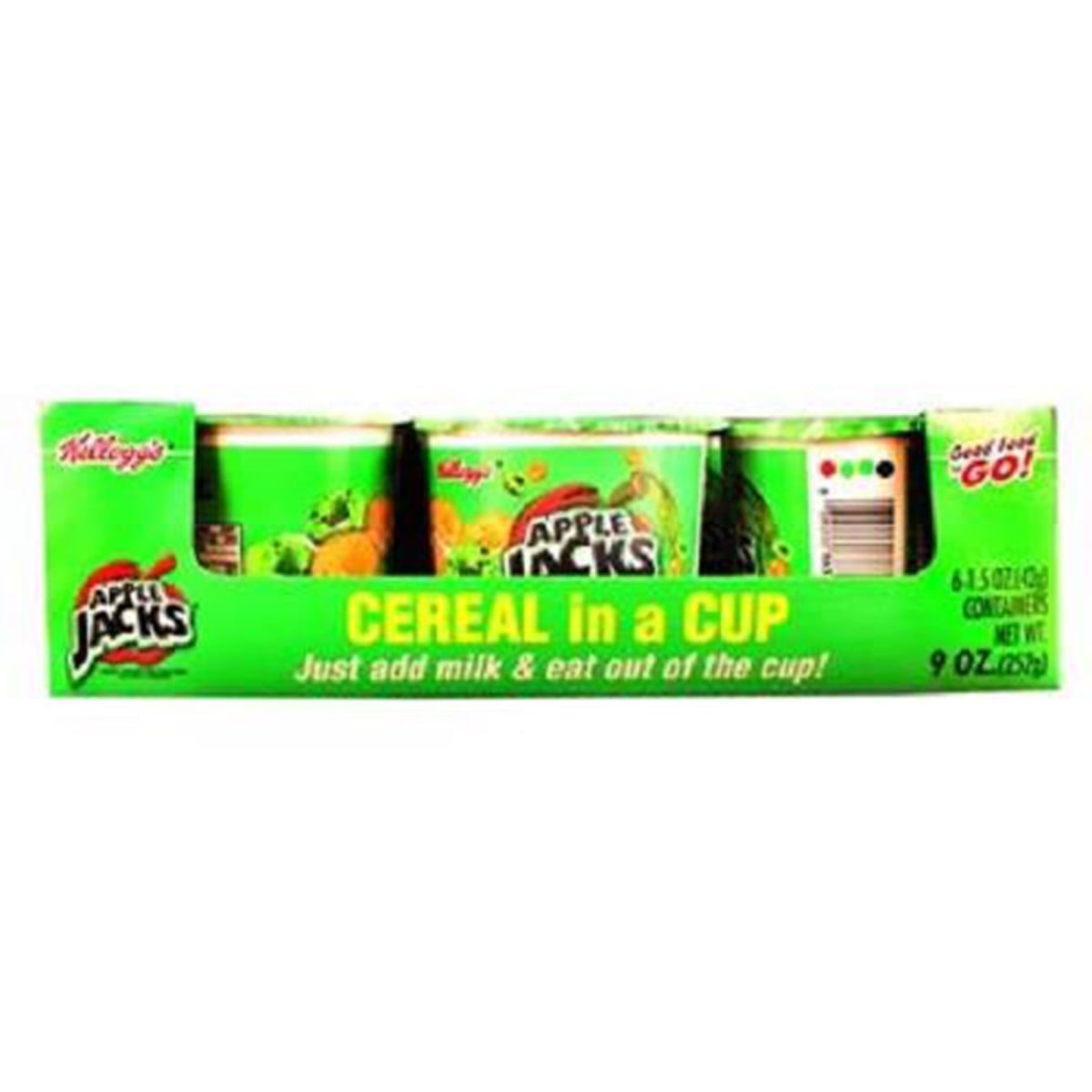 KELLOGGS CEREAL IN CUP APPLE JACKS 1.5 oz Each ( 6 in a Pack