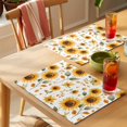 thumbnail image 4 of Summer Sunflower Placemats Set of 12, Yellow Flowers Botanical Pastoral Non-Slip Place Mats Washable Table Mats for Kitchen Dining Table Decorations Indoor/Outdoor, 4 of 9