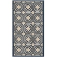 thumbnail image 2 of Safavieh Courtyard Brooklyn Geometric Indoor/Outdoor Area Rug, Beige/Navy, 2'7" x 5', 2 of 10