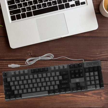 KONTONTY Gaming Keyboard Full Size 104 Key USB Rgb Backlit Mechanical Ergonomic Black