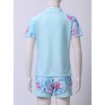 thumbnail image 6 of iiniim Kids Girls Two Pieces Rash Guard Swimsuits Short Sleeves Beach Swimwear Bathing Suits 5-14 Blue Starfish 5-6, 6 of 7