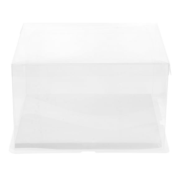 1Pc 10inch Transparent Plastic Birthday Cake Box Cake Container Box Dessert Storage Box (Transparent)
