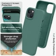 thumbnail image 3 of iPhone 13 Case, Silicone Phone Case with Slim Shockproof Soft Anti-Scratch Microfiber Lining, 6.1 inch, Fir Green, 3 of 14