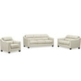 thumbnail image 6 of Hydeline Uptown Top Grain Leather Sofa, 3-Seater, Vanilla White with Tapered Legs. Feather down, Memory Foam and Springs Seating, 6 of 7