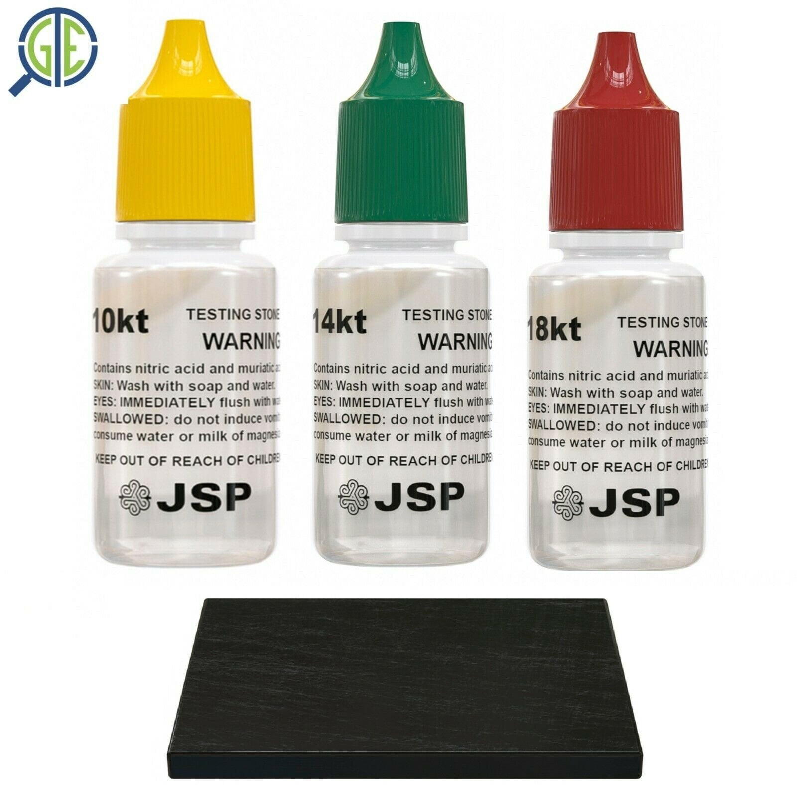 JSP Gold Testing Acid 10K 14K 18K Kit + 2