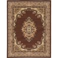 thumbnail image 1 of Unique Loom Reza Traditional Persian Rug 9' x 12' Rectangle Brown/Ivory, 1 of 1