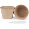 thumbnail image 4 of 50 Pcs 4” Peat Pots with 50 Pcs Plant Labels, Biodegradable Pots for Seedlings with Drainage Holes, 2 Transplant Tools, MQINGHOS Garden Plant Nursery Pots Seed Starting Trays, 4 of 7
