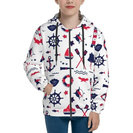 

Hoodies for Teen Girls Boys Sailing Marine Travel Long Sleeve Youth Kids Essentials Zip Up Hoodie Lghtweight Fashion Hoodies & Sweatshirts Jacket Fall Winter Outfits Tops
