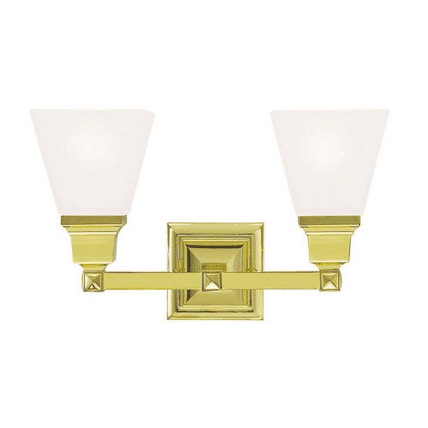 Bathroom Vanity 2 Light Satin Glass Polished Brass 17 In 200 Watts World Of Crystal Com Bathroom Vanity 2 Light Satin Glass, Shiny Brass Bathroom Light Fixtures