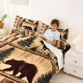 thumbnail image 3 of Manfei Rustic Moose Queen Sheets,Vintage Bear Pattern Queen Sheet Sets,Brown,4pcs,1 Flat Sheet, 1 Fitted Sheet and 2 Pillowcases, 3 of 6