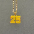 thumbnail image 5 of HIJONES Men's Stainless Steel Athletes Number 00-99 Necklaces Sport Pendant Chain Baseball/Basketball/Football Team Inspiration Jewelry Gold Number 80, 5 of 6