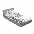 thumbnail image 3 of Bamboo Bedding Set with Sheet & Covers, Traditional Bamboo Leaves Meaning Wisdom Growth Renewal Unleash Your Power Artprint, Printed Bedroom Decor 2 Shams, 4 Sizes, Grey White, by Ambesonne, 3 of 3