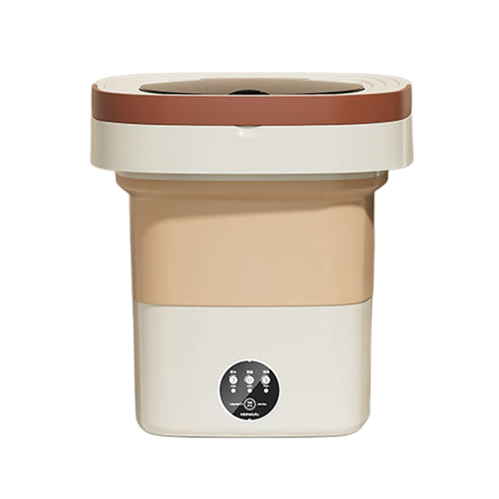 Foldable Mini Washing Machine Folding Washing Machine, Mini Portable Clothes Washer, 8L Powerful Compact Small Washer for Home, RV, Baby Clothes Beige