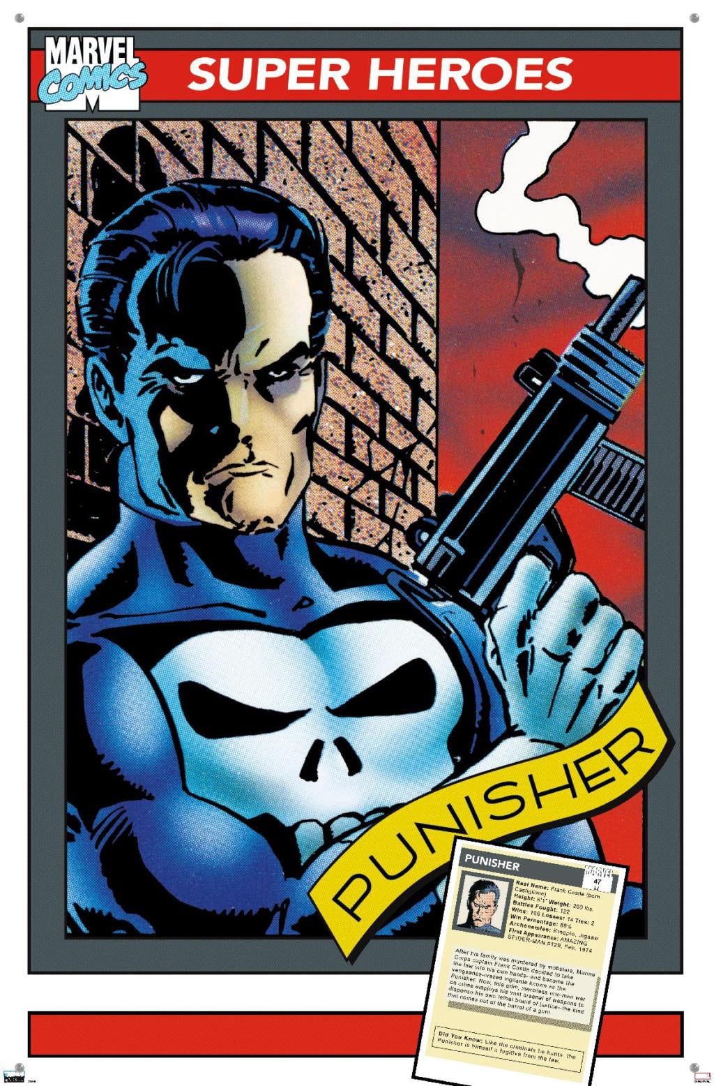 Marvel Trading Cards - Punisher Wall Poster with Pushpins, 22.375" x 34"