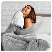TiaGOC Fleece Blanket - King Blanket - Blanket for Bed, Sofa, Couch, Camping and Travel - Warm & Lightweight - Fluffy & Soft Plush Blanket - Reversible (King, Light Grey)