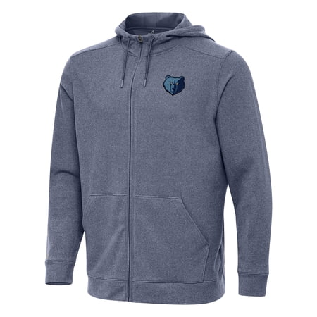 Men s Antigua Heather Navy Memphis Grizzlies Effortless Full-Zip Hoodie Jacket