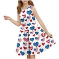 thumbnail image 2 of Light Royal Blue Boy Girl Kids Girl Boy Going Out Sleeveless Dresses for Kid Boat Neck Usa Independence Day Graphic Midi Slimming Tunic Sequin Sparkle Glitter Summer Fall 2025 Clothes 3 Years, 2 of 6