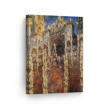 Smile Art Design Rouen Cathedral by Claude Monet Canvas Wall Art Canvas Print Famous Art Painting Reproduction Fine Art Oil Paintings Modern Art Home Decor - Made in the USA 40x30