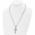 thumbnail image 4 of Stainless Steel Polished And Satin Hammered With Cz Cross Necklace (22 X 26.52) Made In China -Jewelry By Sweet Pea, 4 of 8