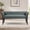 Slate Blue, variant on Plush Upholstered Accent Bench with Nailhead Trim, Padded Seat Entryway or End of Bed Bench with Back, 49.5" W x 19.25" D x 23" H, Green