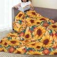 thumbnail image 6 of Bingfone Diamond Bohemian Sunflower Print Flannel Fleece Blanket Throw Blanket for Bed,Sofa,Couch,Travel,Camping(40"x30" ), 6 of 8