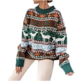 thumbnail image 3 of WRKEKC Women's Christmas Theme Knit Pullover Sweater Crewneck Long Sleeve Casual Holiday Festive Cozy Tops Winter Womens Sweater, 3 of 10