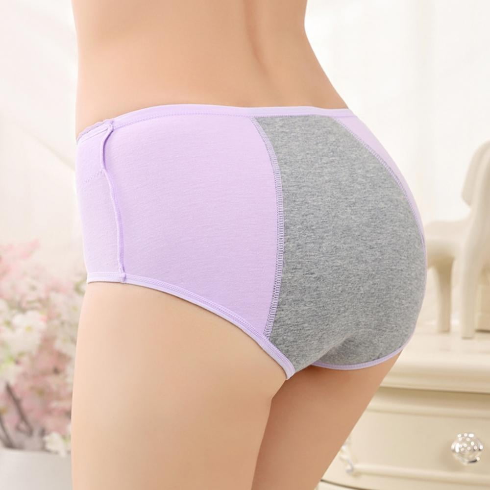 Menstrual Period Panties for Women Mid-Rise Postpartum Hipster Ladies Lace Briefs Girls Full Coverage Briefs Cotton Stretch Underwear