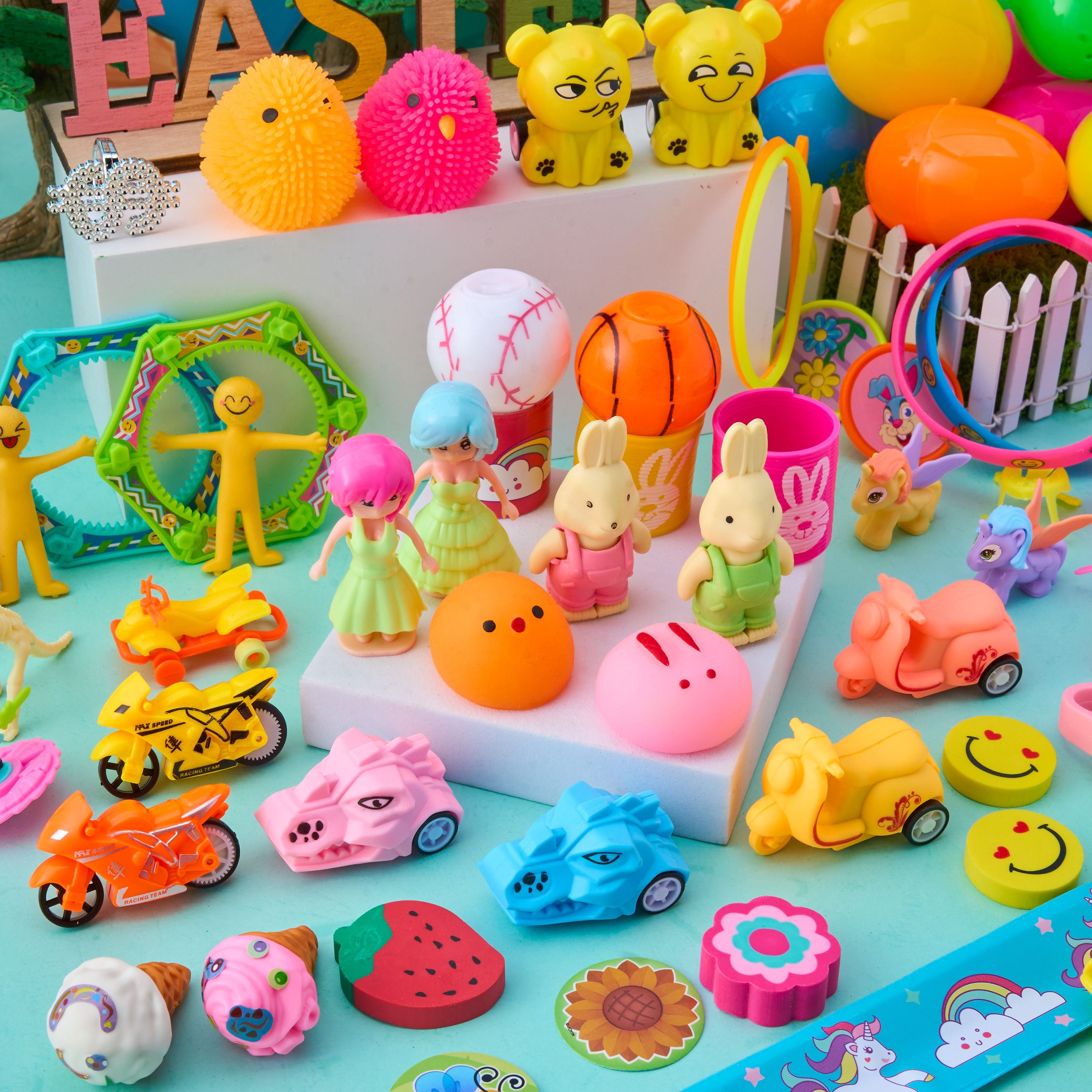 Joyfy 60 Packs Prefilled Easter Eggs with Assorted Toys,2.4" Easter Egg Bulk for Kids,Easter Eggs Hunt Events,Basket Stuffers Fillers,Classroom Prize Supplies
