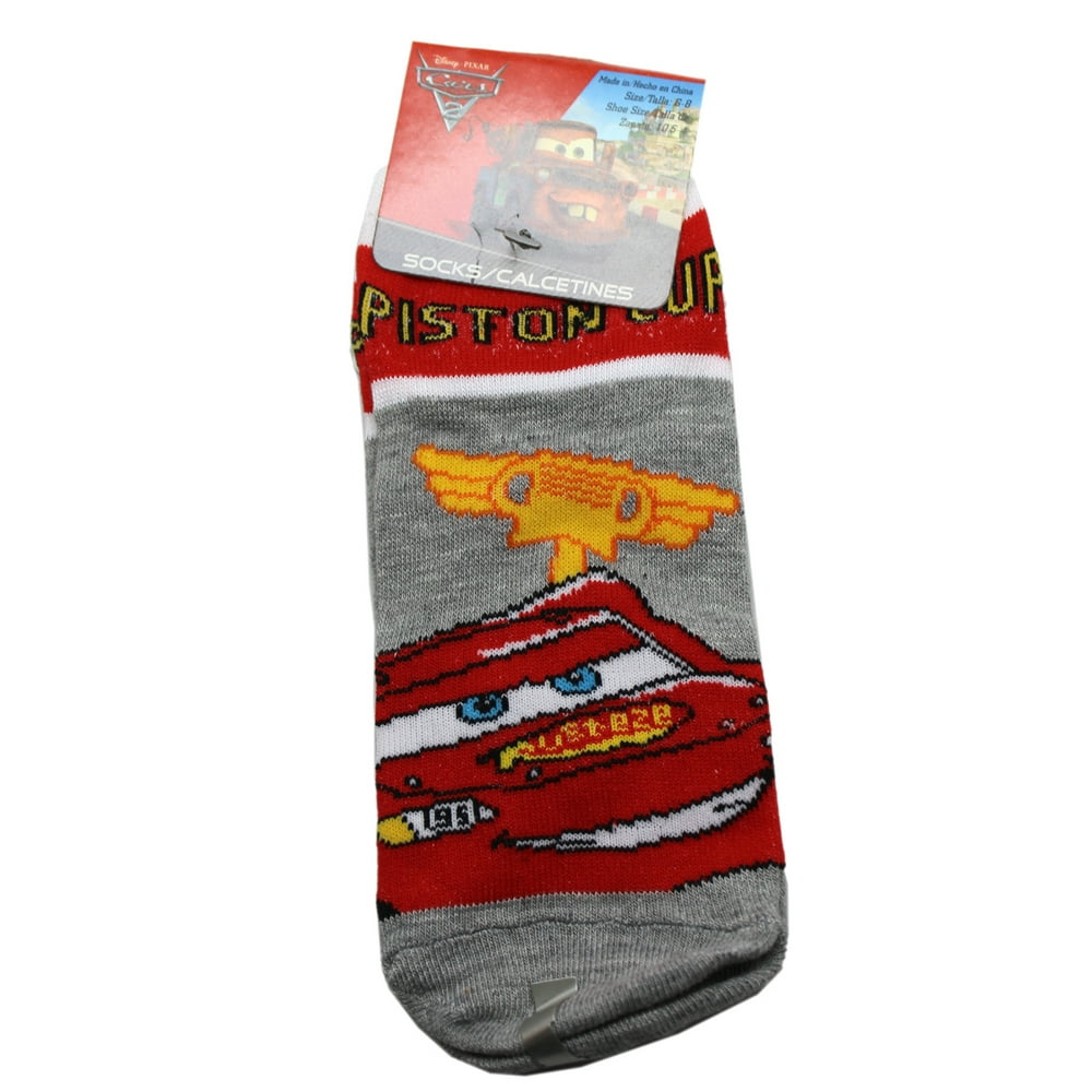 Cars Lightning McQueen "Piston Cup" Gray/Red Socks (1 Pair, Size 68