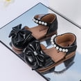 thumbnail image 2 of Xfvqtps Girls Mary Jane Shoes Flats Soft Sole Ballet Bow Detail Pearl Hook and Loop Strap Princess Shoes for Spring Summer Casual Outfit, 2 of 9