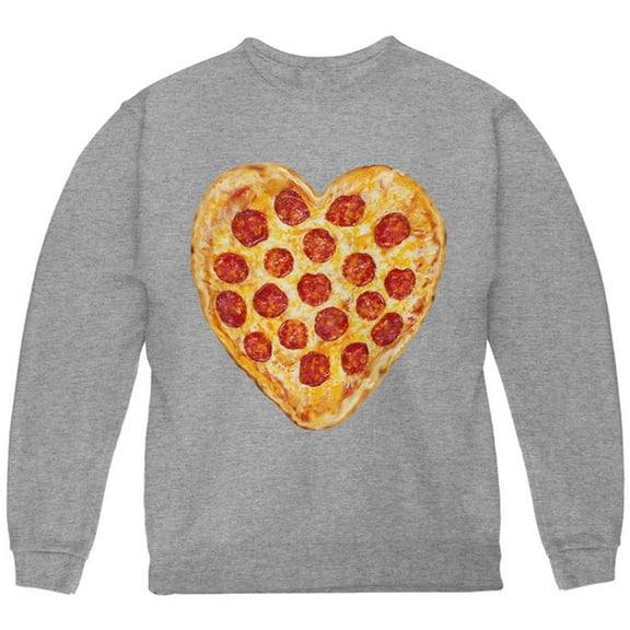 Pepperoni Pizza Heart Youth Sweatshirt Storm Grey YLG