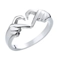thumbnail image 4 of MasteelfCA Open Finger Ring Decor Ring Heart Hug Rings Couple Hug Rings Wedding Ring Jewelry, 4 of 8