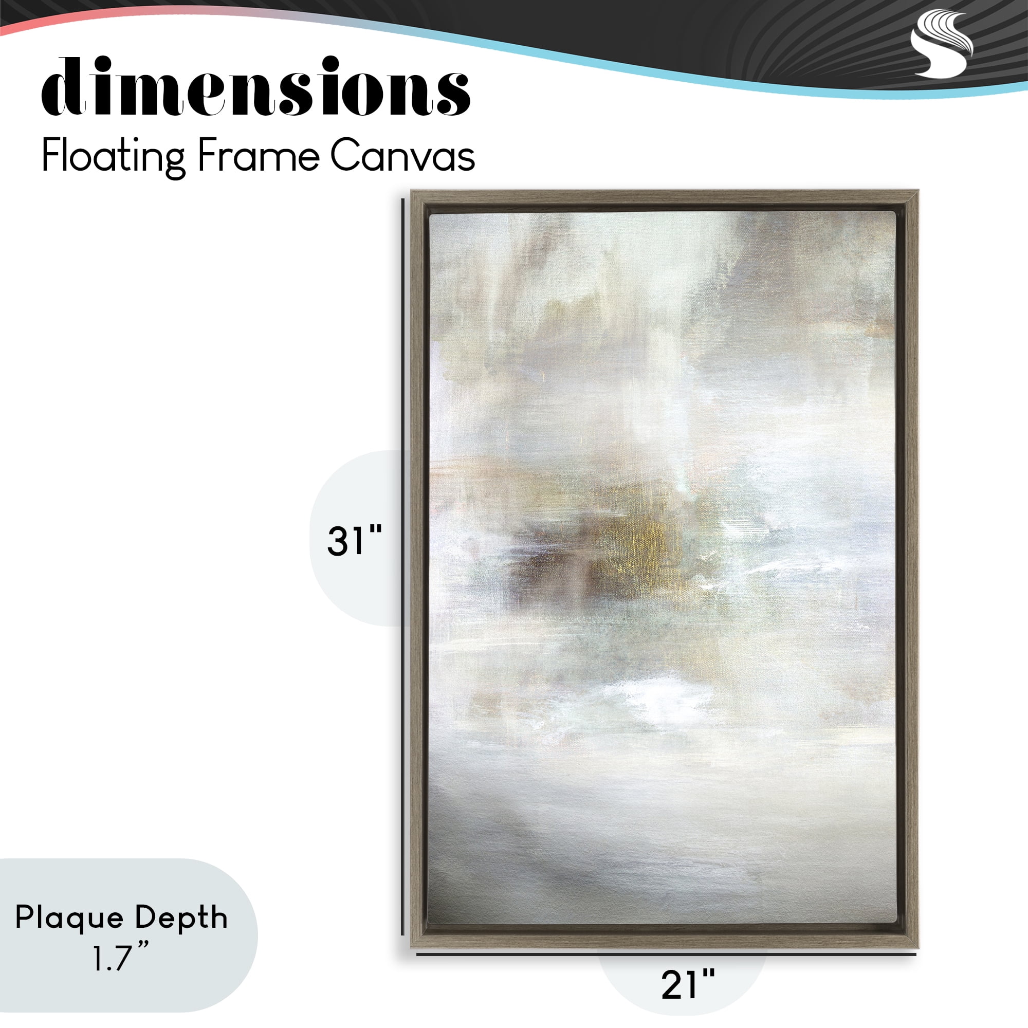 Stupell Industries Soft Haze of Subtle Light Brown Framed Floater Canvas Wall Art, design by Hope Bainbridge