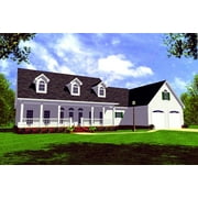 House Plan Gallery - HPG-1848 - 1,852 sq ft - 3 Bedroom - 2.5 Bath Small House Plans - Single Story with a Bonus Room Printed Blueprints - Simple to Build (5 Printed Sets)