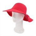 thumbnail image 2 of Women's Premium Felt Wide Brim Floppy Hat, Red, 2 of 3