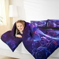 thumbnail image 4 of Homewish Rustic Boho Butterfly Full Size Comforter Sets,Romantic Purple Rose Bedding Comforter Set,Romantic Valentine'S Day Bedding Sets For Girls Kids,Super Cozy Room Decor Reversible,3-Piece, 4 of 8