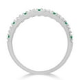 thumbnail image 3 of Diamond and Emerald Ring Guard Anniversary Band 14k White Gold (0.32ct), 3 of 4