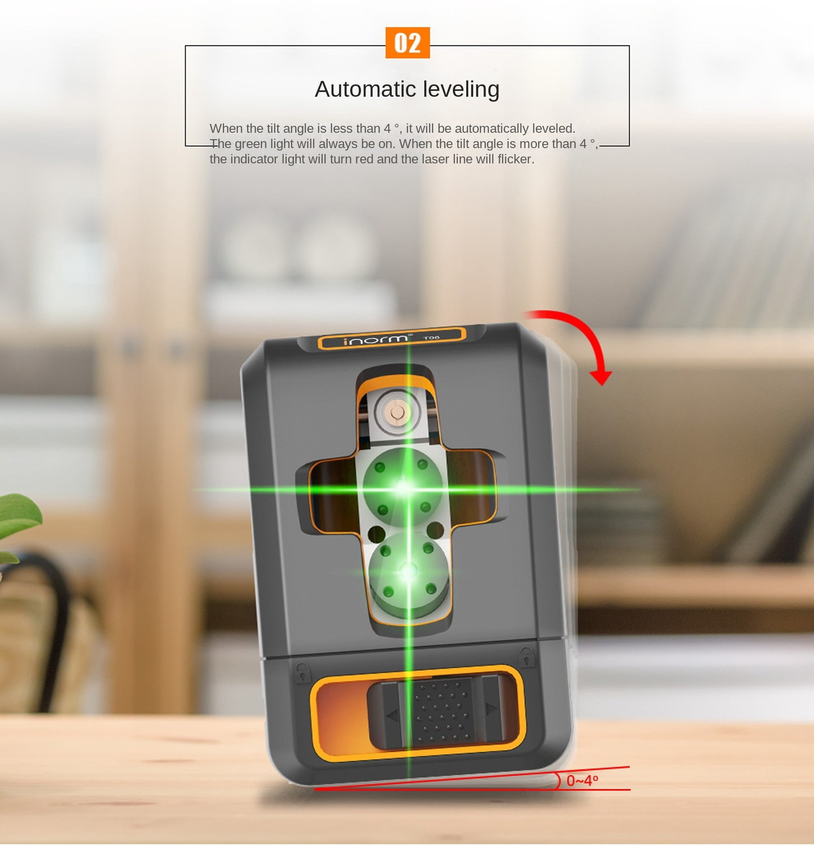 Green Laser Level 2 Line 100FT with Dual Module LD Transmitter,Automatic leveling,German Osram Light Source,Horizontal/Vertical/Cross Line,Remote Pulse Mode,Vertical Line Across Zenith,Line Laser