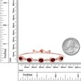 thumbnail image 6 of Gem Stone King 18K Rose Gold Plated Silver Red Rhodolite Garnet Bracelet for Women | 4.50 Cttw | Gemstone January Birthstone | Oval 7X5MM | Fully Adjustable 9 inch, 6 of 6