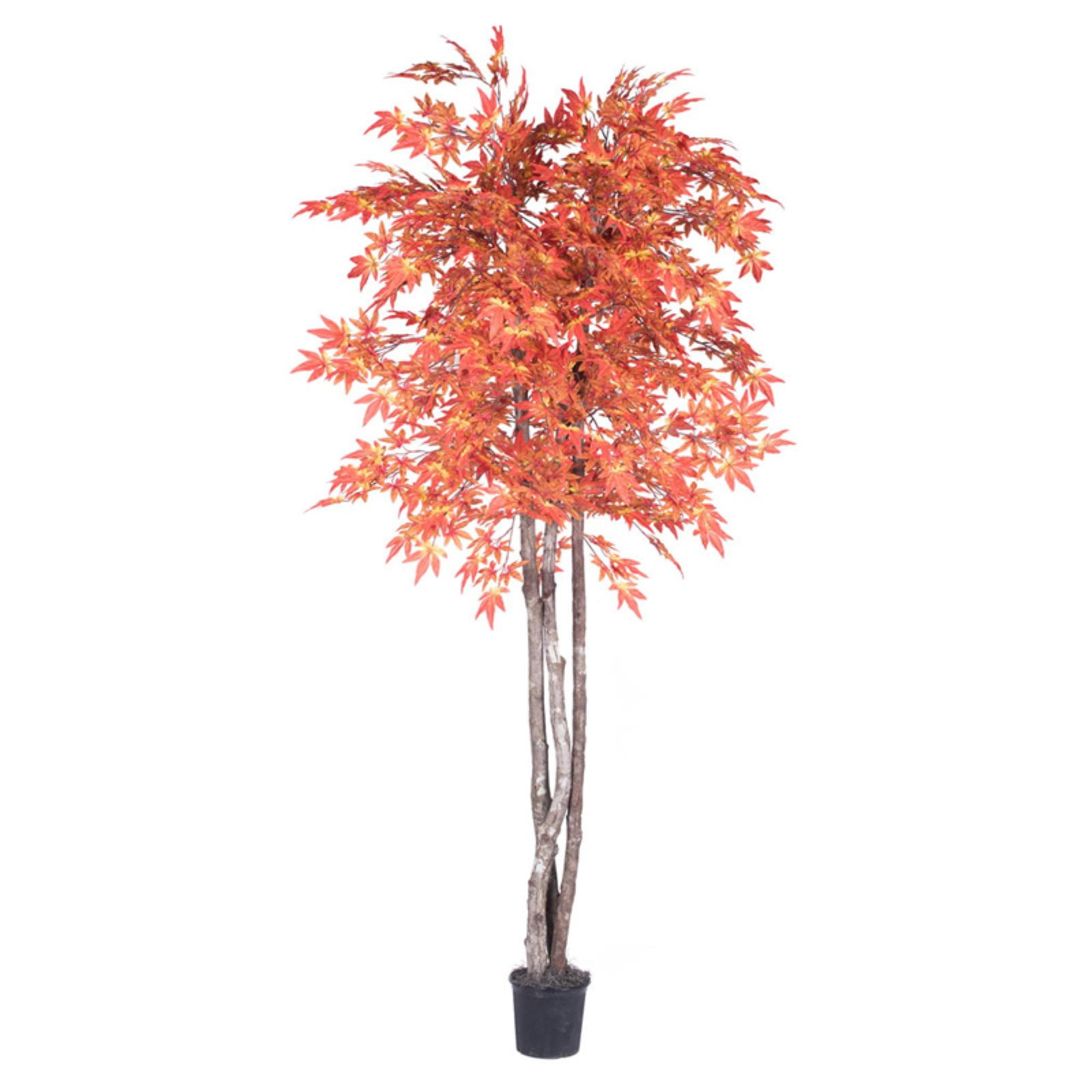 Vickerman Artificial Orange Maple Deluxe Silk Tree with Container