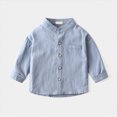 thumbnail image 3 of 3-4T Toddler Kids Boys Long Sleeve Solod Dress Shirt Gentleman School Uniform Tops Fashion Fall Winter Clothes12 Months 2T 3T 4T 5T 6T 7T 8T Little Kids, 3 of 4