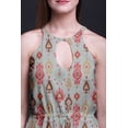 thumbnail image 3 of Bimba Ikat Ladies Crew Neck Waist String Print Maxi Dress with Side Slits Summer Wear-XX-Large, 3 of 6