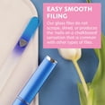 thumbnail image 5 of Premium Czech Glass Nail File with Hard Case, Bona Fide Beauty Professional Manicure Tool for Gentle Precision Filing – Aqua/Cobalt, 5 of 6