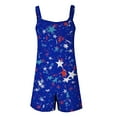 thumbnail image 4 of Liacowi Women Overalls Shorts Loose Wide Leg Jumpsuits Star Stripe Printed Sleeveless Bib Pants with Pockets Plus Size Rompers, 4 of 5