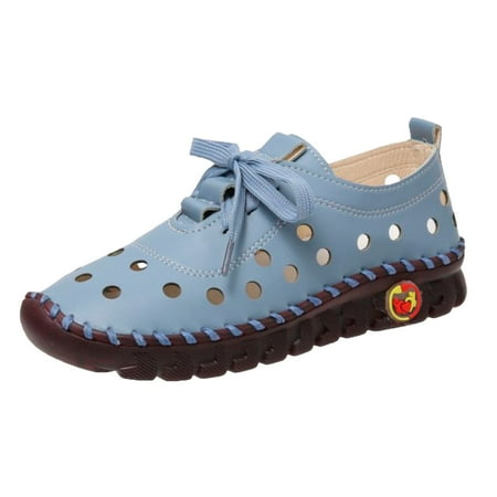 

ZIZOCWA Gray Shoes for Women Casual Dress Shoes for Women Size 10 New Female Light Shoes Breathable Hollow Out Casual Lace Up Flat Heel Shoes for Ladi 38