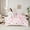 Pink, variant on Feelyou Fashion Pink Bowknot Bedding Comforter Set 7 Pieces for Girl, Spring Flower Floral Full Bedding Set, Bohemian Style Reversible Fitted Sheet Flat Sheet, Breathable Home Decor