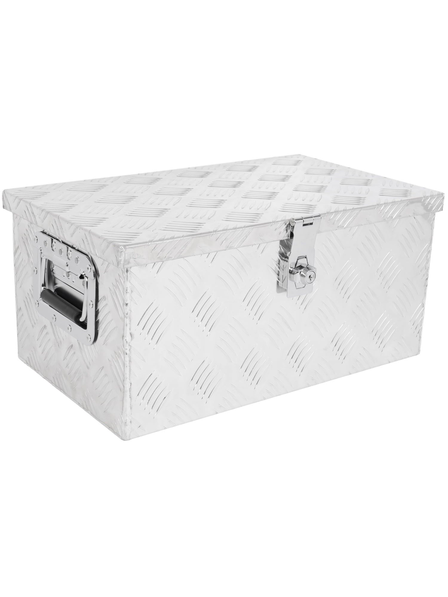 SCITOO 20 Inch Aluminum Truck Bed Tool Box,Heavy Duty Diamond Plate Trailer Tool Box with Lock Keys,Tool Storage Organizer Chest for Pick up,Truck Bed,ATV,RV TrailerWaterproof Silver 20X12X9.5