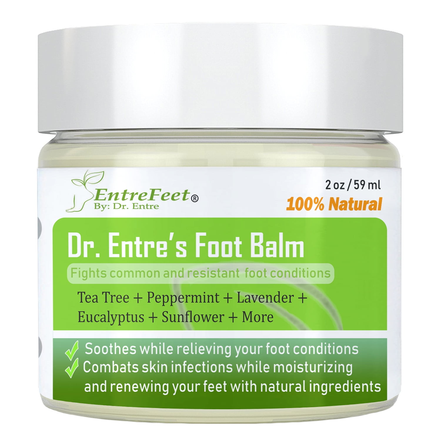 Dr. Entre's Foot Balm Organic Antifungal Foot Cream for Dry Feet