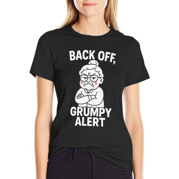 Grumpy Old Womens Short Sleeve T Shirt Soft Summer Tops Basic Tees 3X-Large