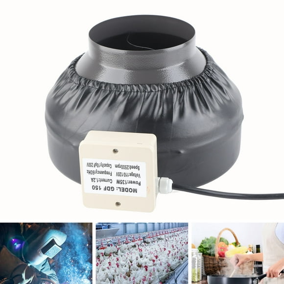 Inline Duct Fan, Inline Duct Fan  Exhaust Blowerfor Grow Tent Ventilation, Hydroponics, With Double Flanges